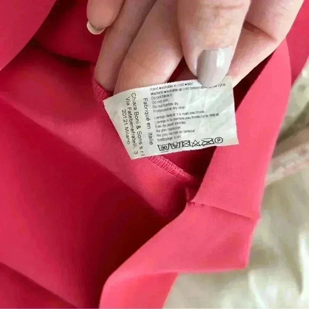 Chiara Boni la petite robe Dominik Laser-cut Peplum Dress In Peach size 38 us 2 - Picture 9 of 13